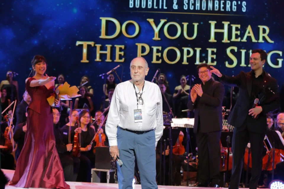 Alain Boublil and Claude-Michel Schönberg taking a bow in Manila